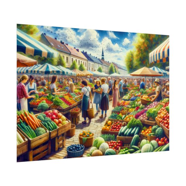 Lively Atmosphere of Farmers' Market Poster