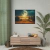 Harvest Moon Illuminating a Bountiful Harvest Field Poster