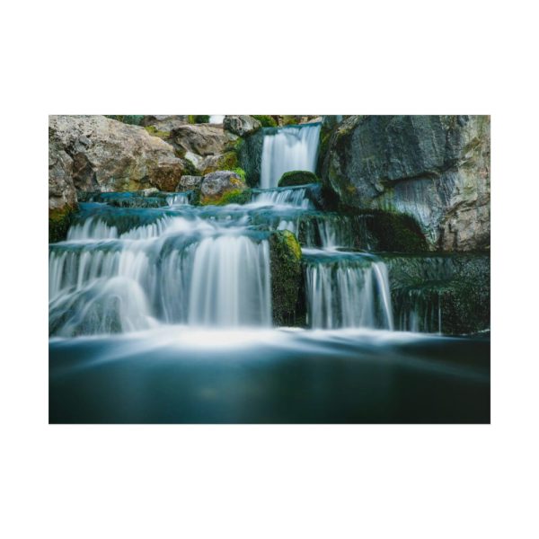Waterfall Tumbling Down From Rocks Poster