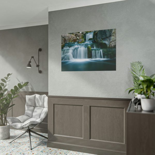 Waterfall Tumbling Down From Rocks Poster