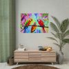 101875-253.jpg Three Red Parrot Tropical Birds Poster