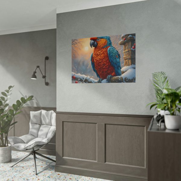 101875-264.jpg Parrot On A Snowy Branch Poster