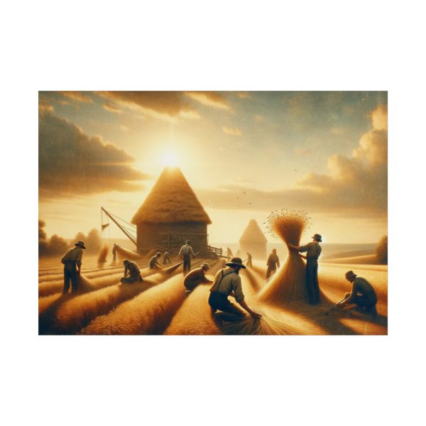 101875-280.jpg Vintage Harvest Scene With Workers Poster