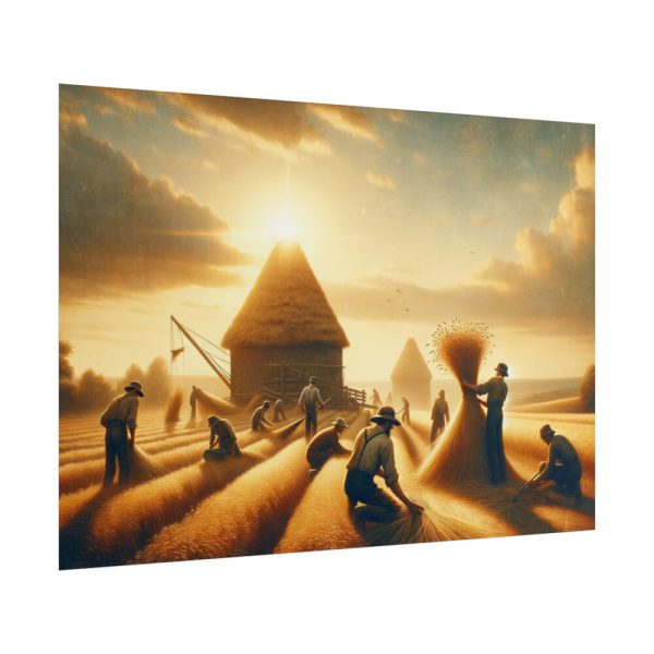 101875-282.jpg Vintage Harvest Scene With Workers Poster