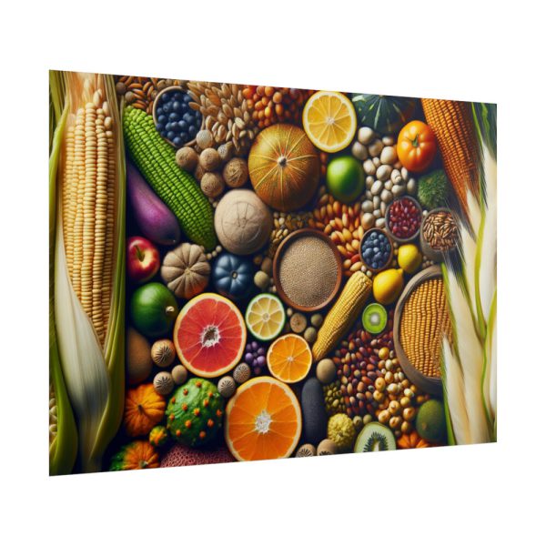 101875-302.jpg Macro Image Showcasing Detail of Fruits Grains and Vegetables Poster