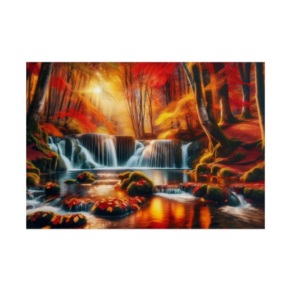 101875-335.jpg Autumn Waterfall Scene Poster