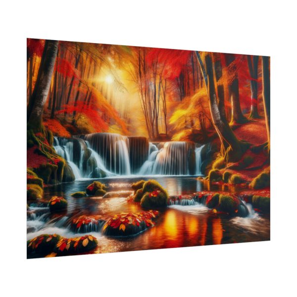 101875-337.jpg Autumn Waterfall Scene Poster