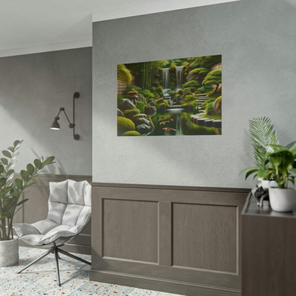 101875-379.jpg Zen Waterfall Garden in Japanese Style Poster