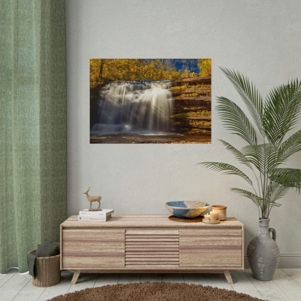 101875-383.jpg Waterfall in Autumn Poster