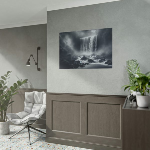 101875-399.jpg Waterfall on Rainy Day Poster
