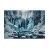 Frozen Waterfall During Winter Poster