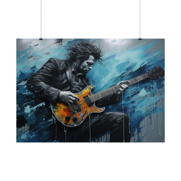 101875-501.jpg Man Playing Electric Guitar Art Poster