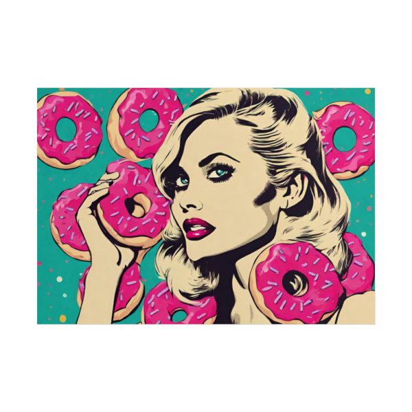 Pop Art Woman With Pink Donuts Poster