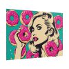 Pop Art Woman With Pink Donuts Poster