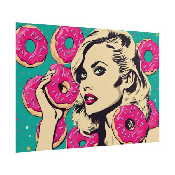 Pop Art Woman With Pink Donuts Poster