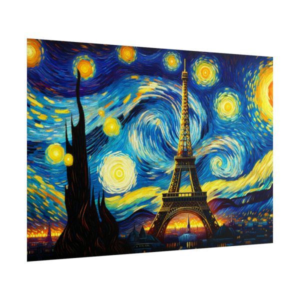 101875-72.jpg Eiffel Tower Under Starry Night Sky Poster