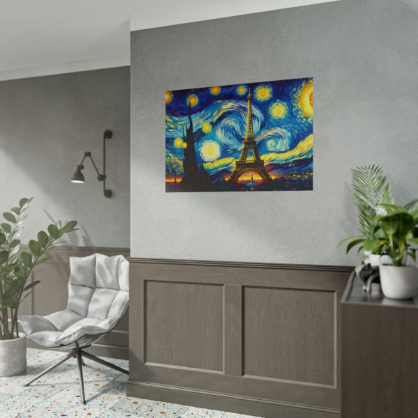 101875-74.jpg Eiffel Tower Under Starry Night Sky Poster