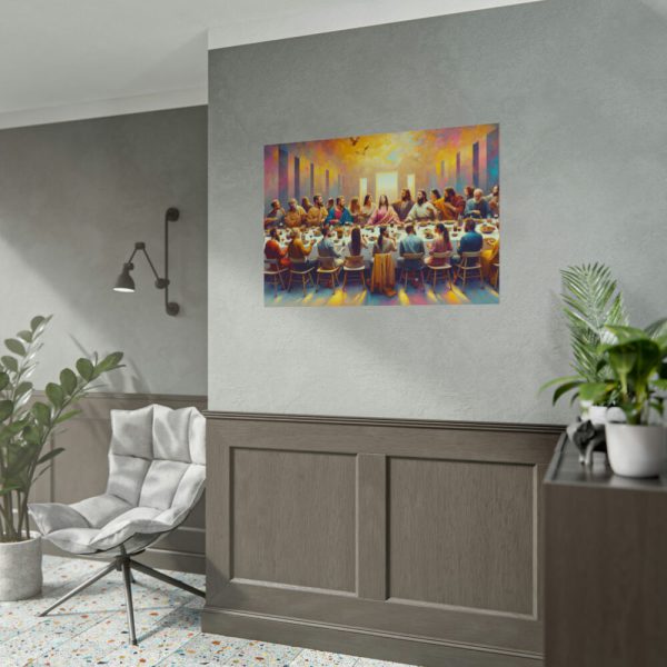 101875-99.jpg Modern-Day People At Long Table in Contemporary Setting Poster