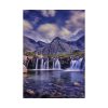 Waterfall, Mountains, Clouds, River, Plants Poster