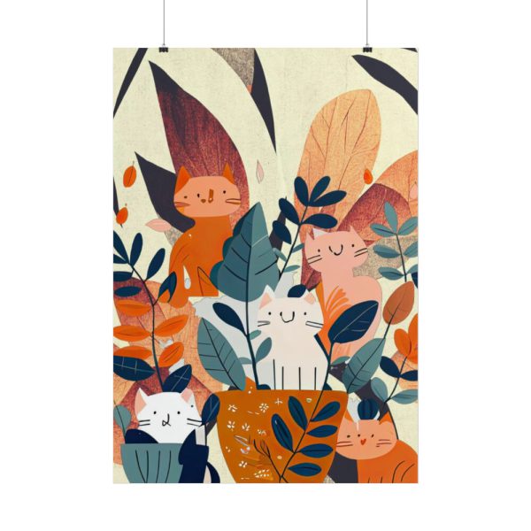 101894-341.jpg Boho Contemporary Cats Illustration Poster