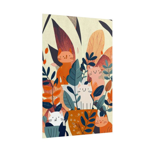 101894-342.jpg Boho Contemporary Cats Illustration Poster