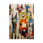 Colorful Abstract Cat Art Poster - Image 11