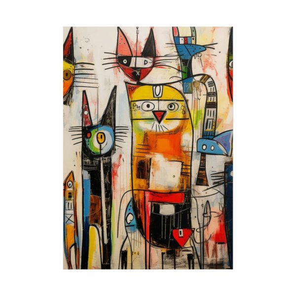 Colorful Abstract Cat Art Poster
