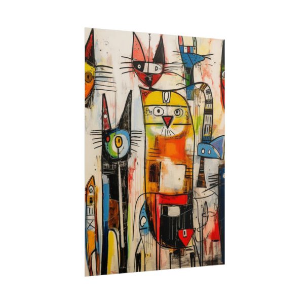 Colorful Abstract Cat Art Poster