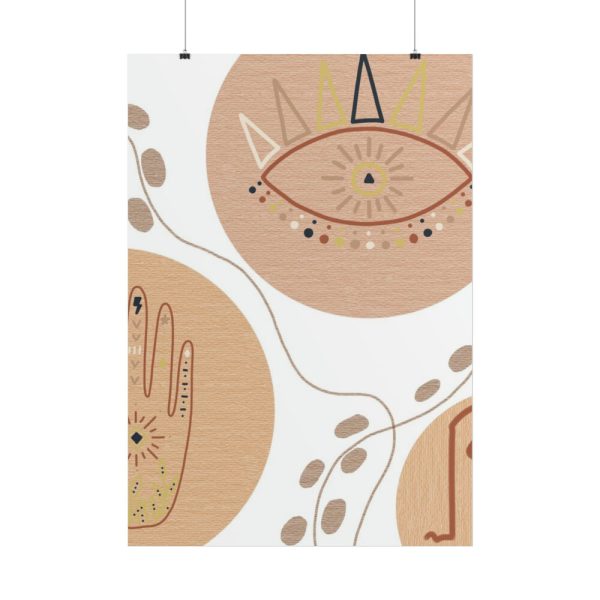 Hand, Eye and Face Abstract Boho Minimal Art Poster