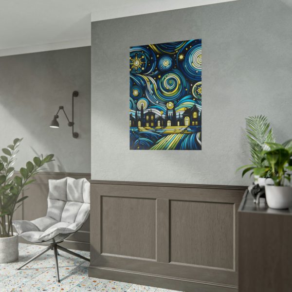 101894-4.jpg Whimsical and Vibrant Nighttime Landscape Poster