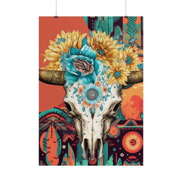 Boho Cow Skull Poster