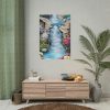 101894-43.jpg Waterfall With Rocks and Flowers Poster