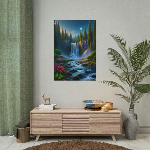 101894-98.jpg Waterfall in Woods Poster