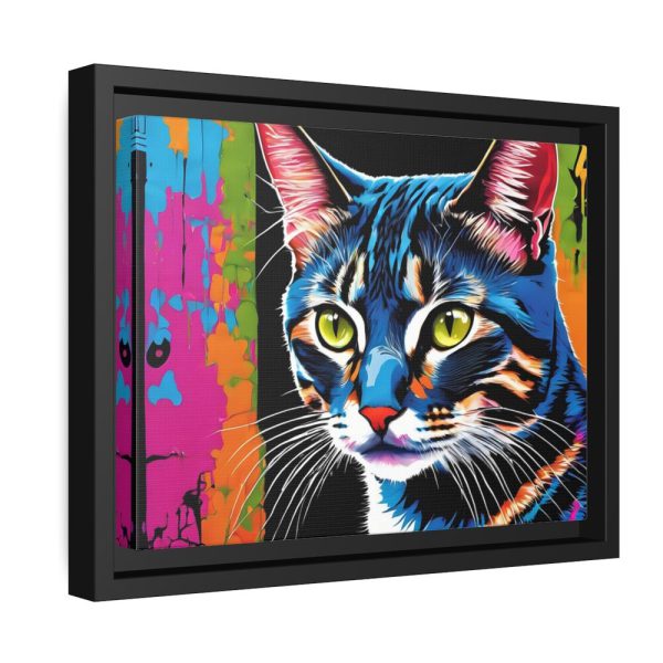 Cat Pop Art Illustration Framed Canvas