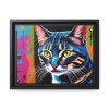 Cat Pop Art Illustration Framed Canvas