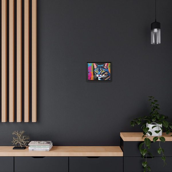 Cat Pop Art Illustration Framed Canvas