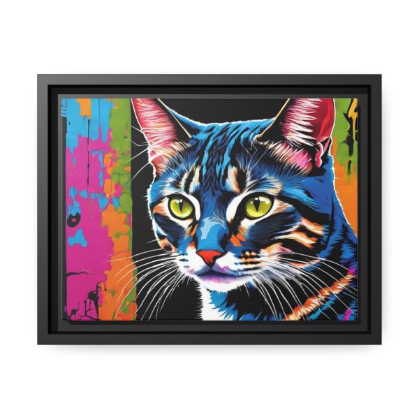 Cat Pop Art Illustration Framed Canvas