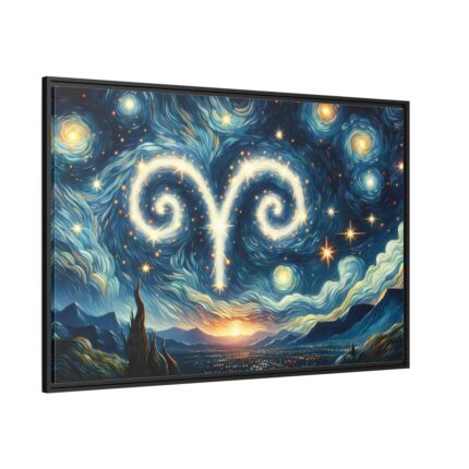 Zodiac Sign of Aries Framed Canvas