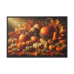 Assortment of Pumpkins, Gourds, and Autumn Leaves Framed Canvas - Image 2