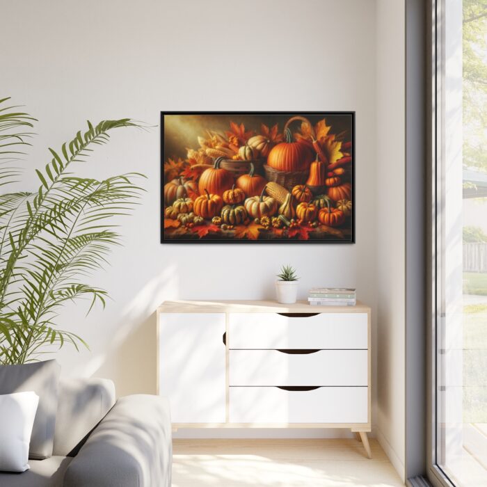 Assortment of Pumpkins, Gourds, and Autumn Leaves Framed Canvas - Image 4