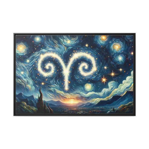 Zodiac Sign of Aries Framed Canvas