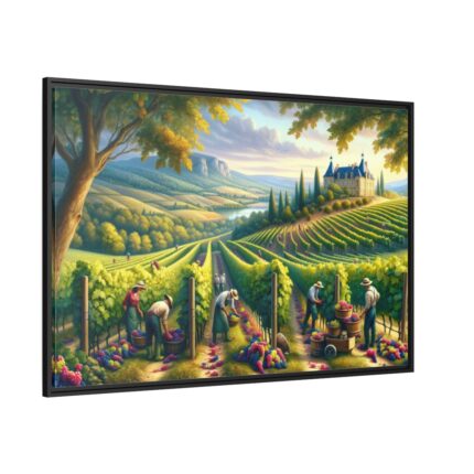 Vibrant Atmosphere of Winery Harvest Framed Canvas