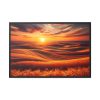 88289-121.jpg Golden Fields at Sunset With the Horizon Ablaze in Warm Colors Framed Canvas
