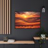 88289-124.jpg Golden Fields at Sunset With the Horizon Ablaze in Warm Colors Framed Canvas