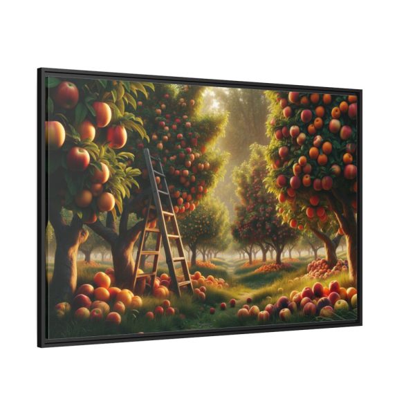 88289-125.jpg Orchard Bounty With Fruit-Laden Trees And RusticLadder Framed Canvas