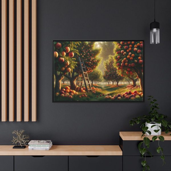 88289-129.jpg Orchard Bounty With Fruit-Laden Trees And RusticLadder Framed Canvas
