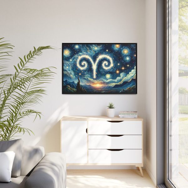 Zodiac Sign of Aries Framed Canvas