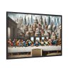 Modern Adaptation of Leonardo da Vinci's 'The Last Supper' With Iconic Architectural Wonders Framed Canvas