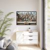 Modern Adaptation of Leonardo da Vinci's 'The Last Supper' With Iconic Architectural Wonders Framed Canvas