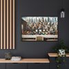 Modern Adaptation of Leonardo da Vinci's 'The Last Supper' With Iconic Architectural Wonders Framed Canvas